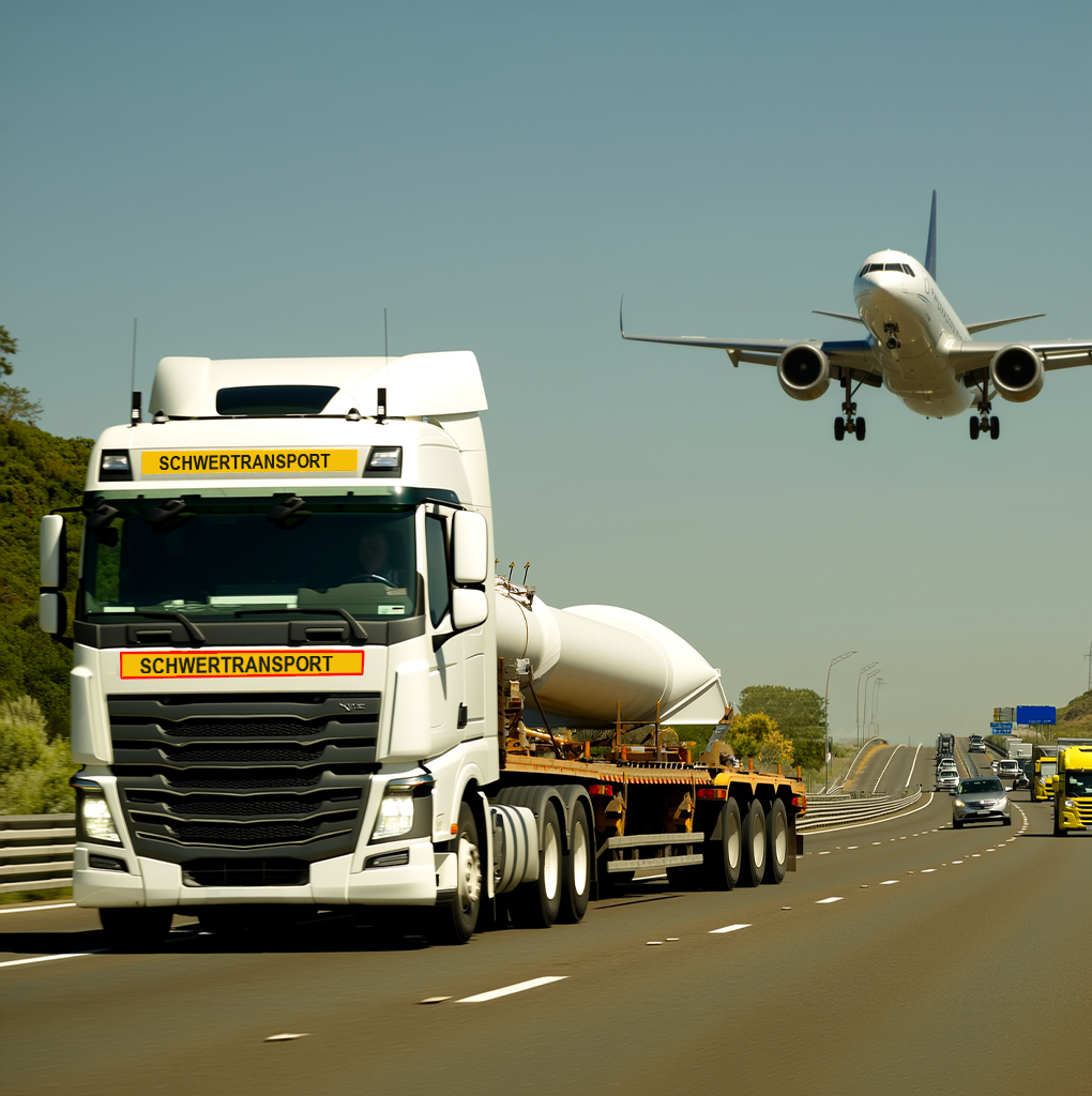 LKW Schwertransport mit Überbreite