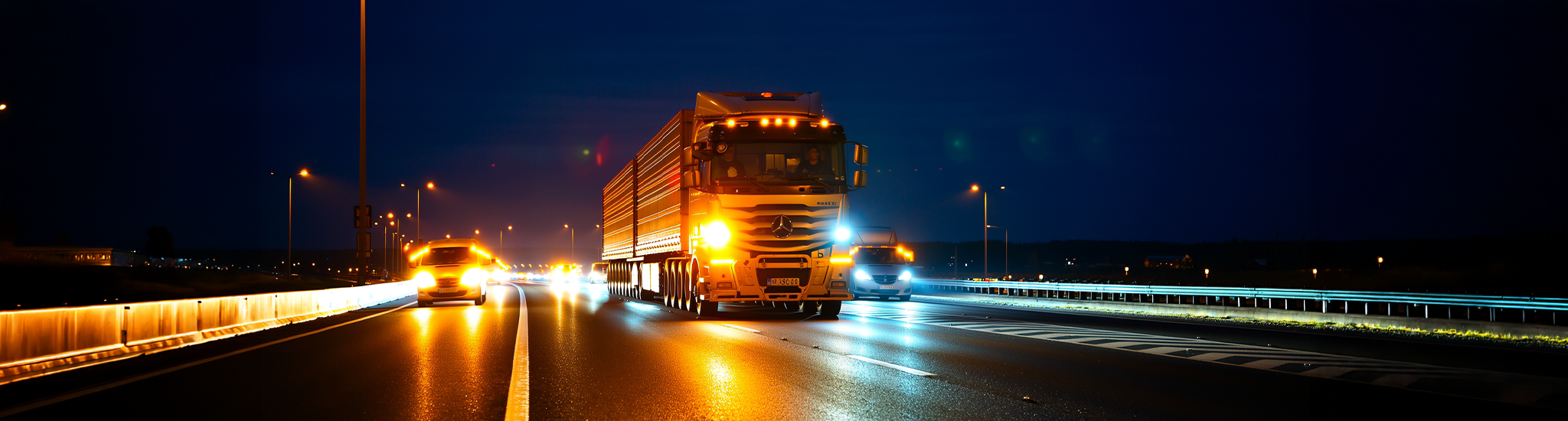 Schwertransport LKW auf der Autobahn